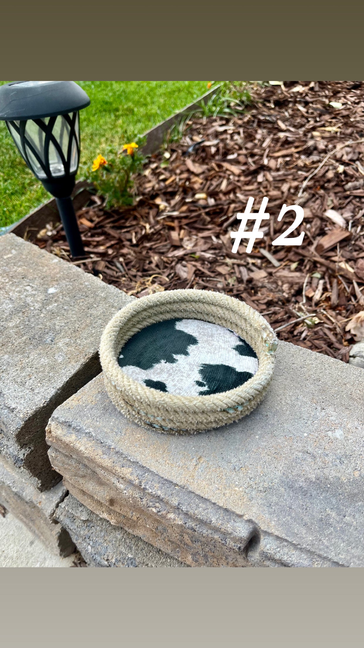 Cowboy catch all bowl W/cowhide