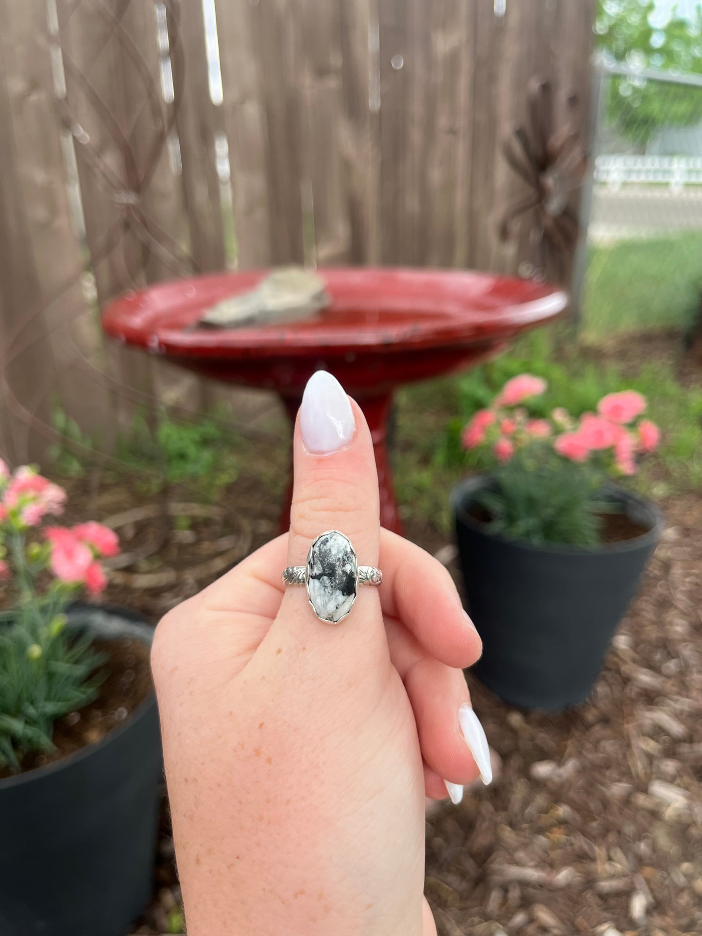 White Buffalo Ring ~ Size 9.5