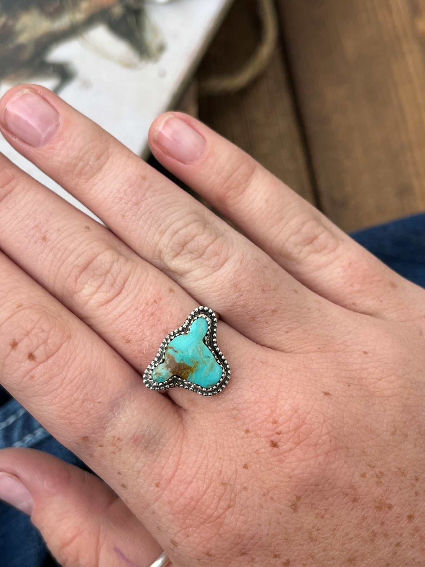 Kingman cowhead ring ~ size 7.5