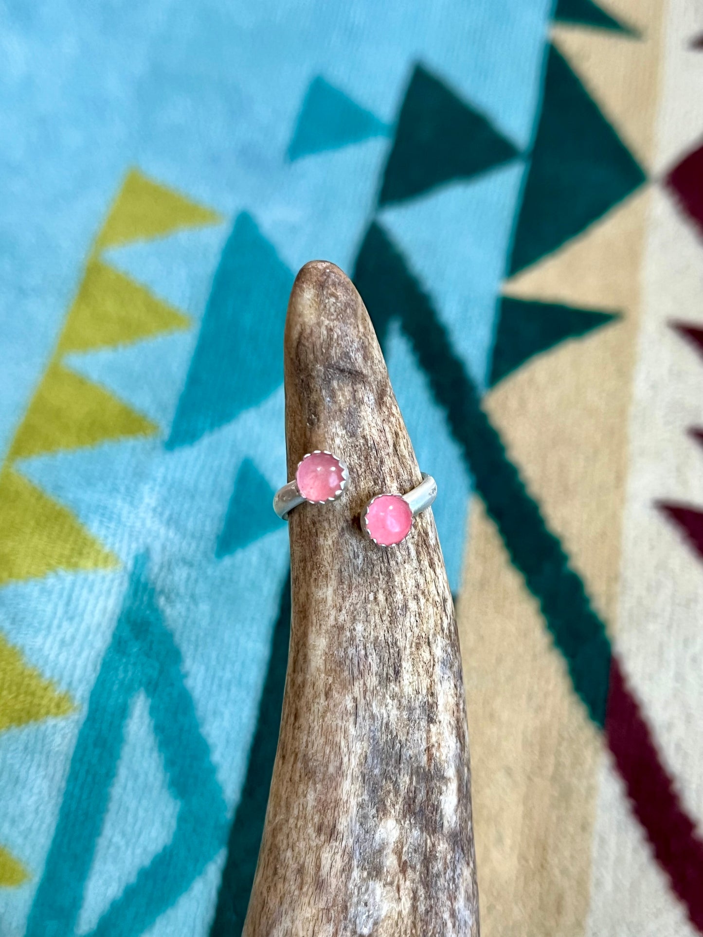 Pink Jade Adjustable Ring