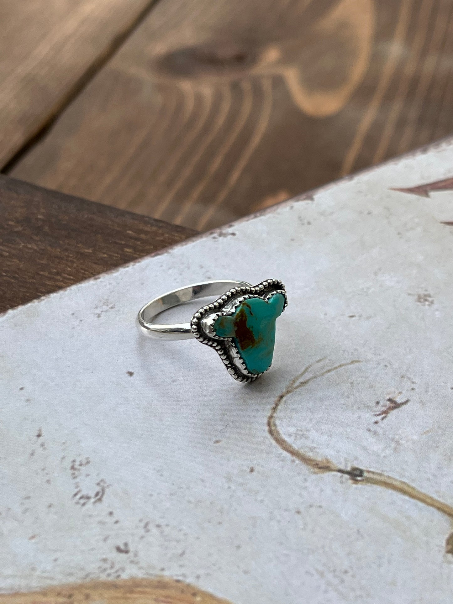 Kingman cowhead ring ~ size 7.5