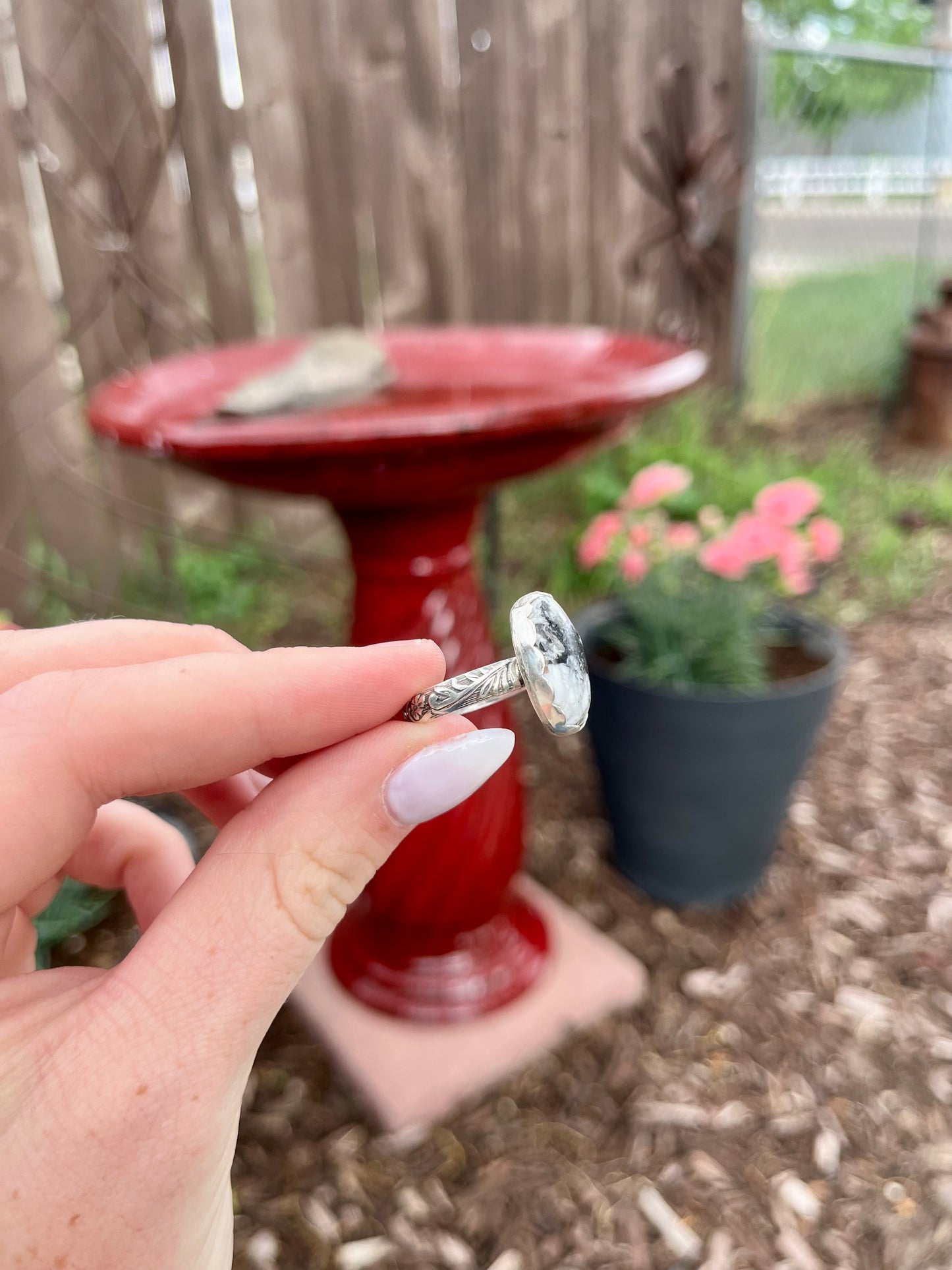 White Buffalo Ring ~ Size 9.5