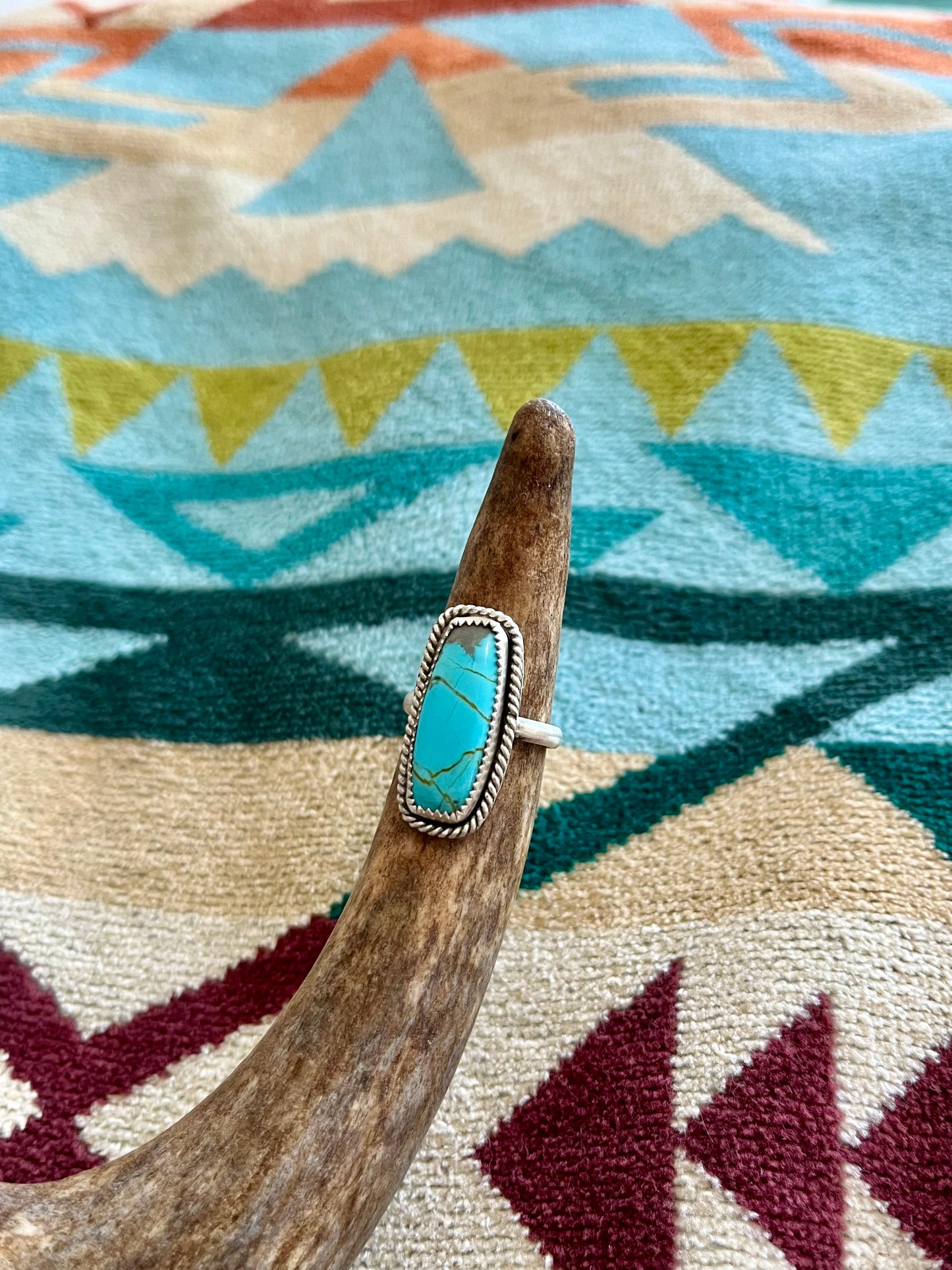 #8 Turquoise Bar Ring~ Size 6.5