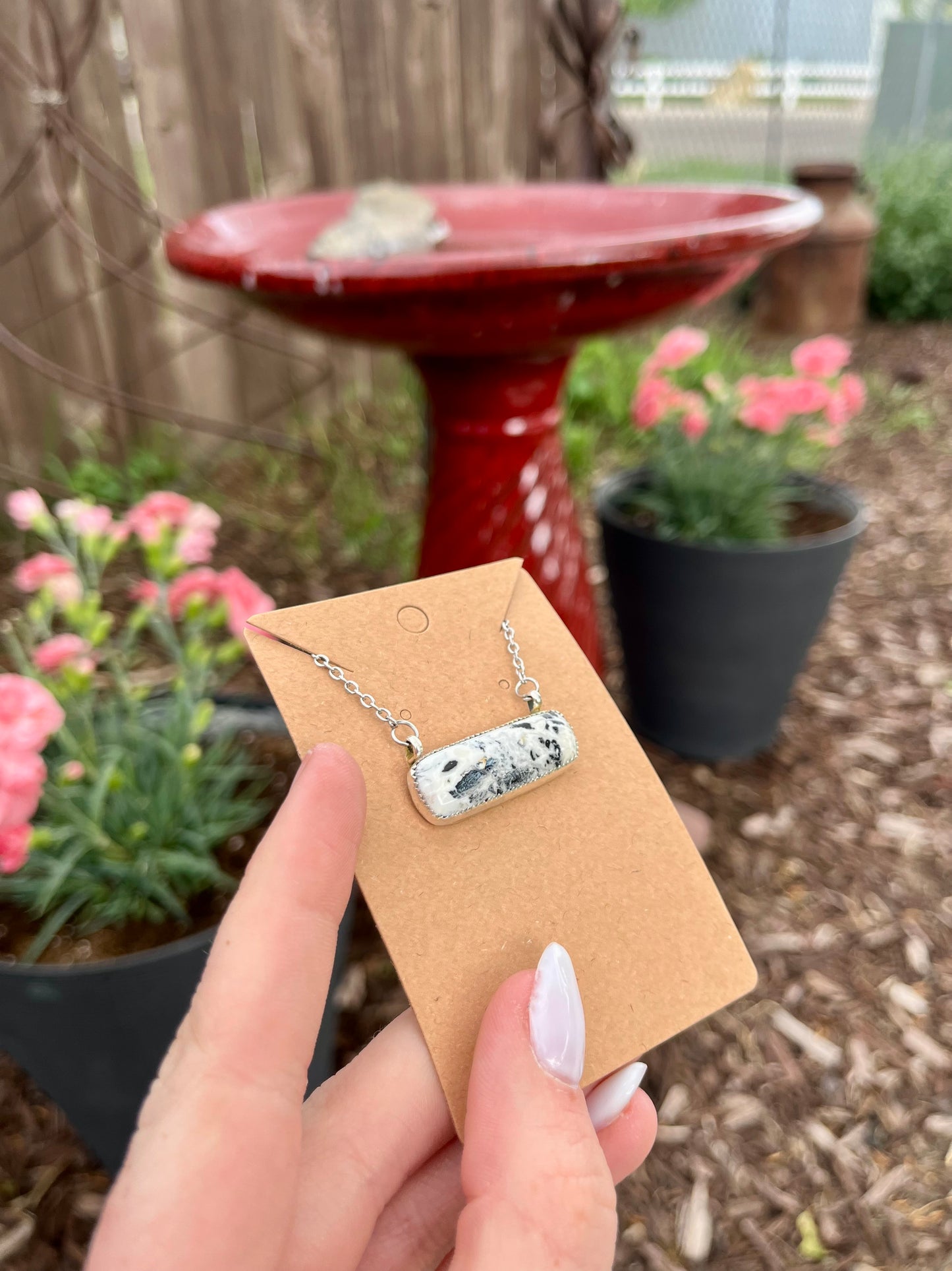 White Buffalo Bar Necklace