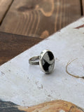 Patterned band white Buffalo ring ~ size 6.25