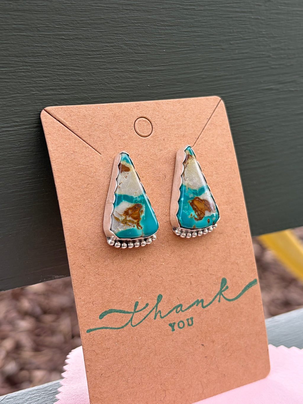 Fox ribbon stud earrings