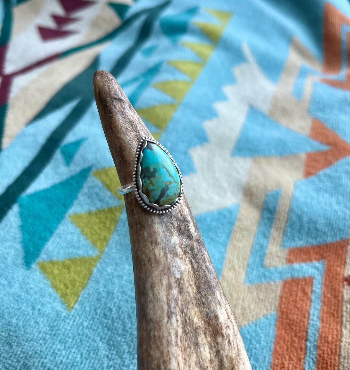 Adjustable #8 Turquoise Ring (discounted)