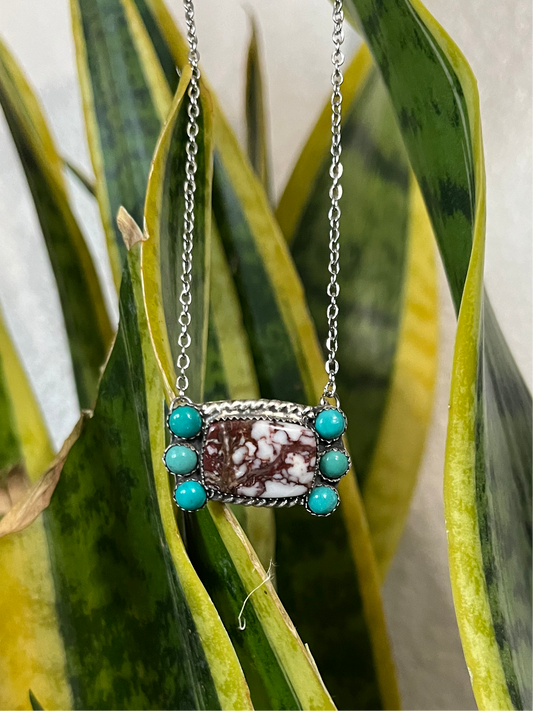 Wild Horse & Sonoran Turquoise Necklace