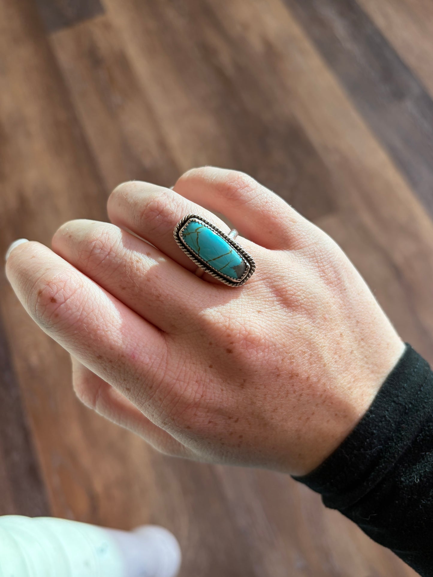 #8 Turquoise Bar Ring~ Size 6.5