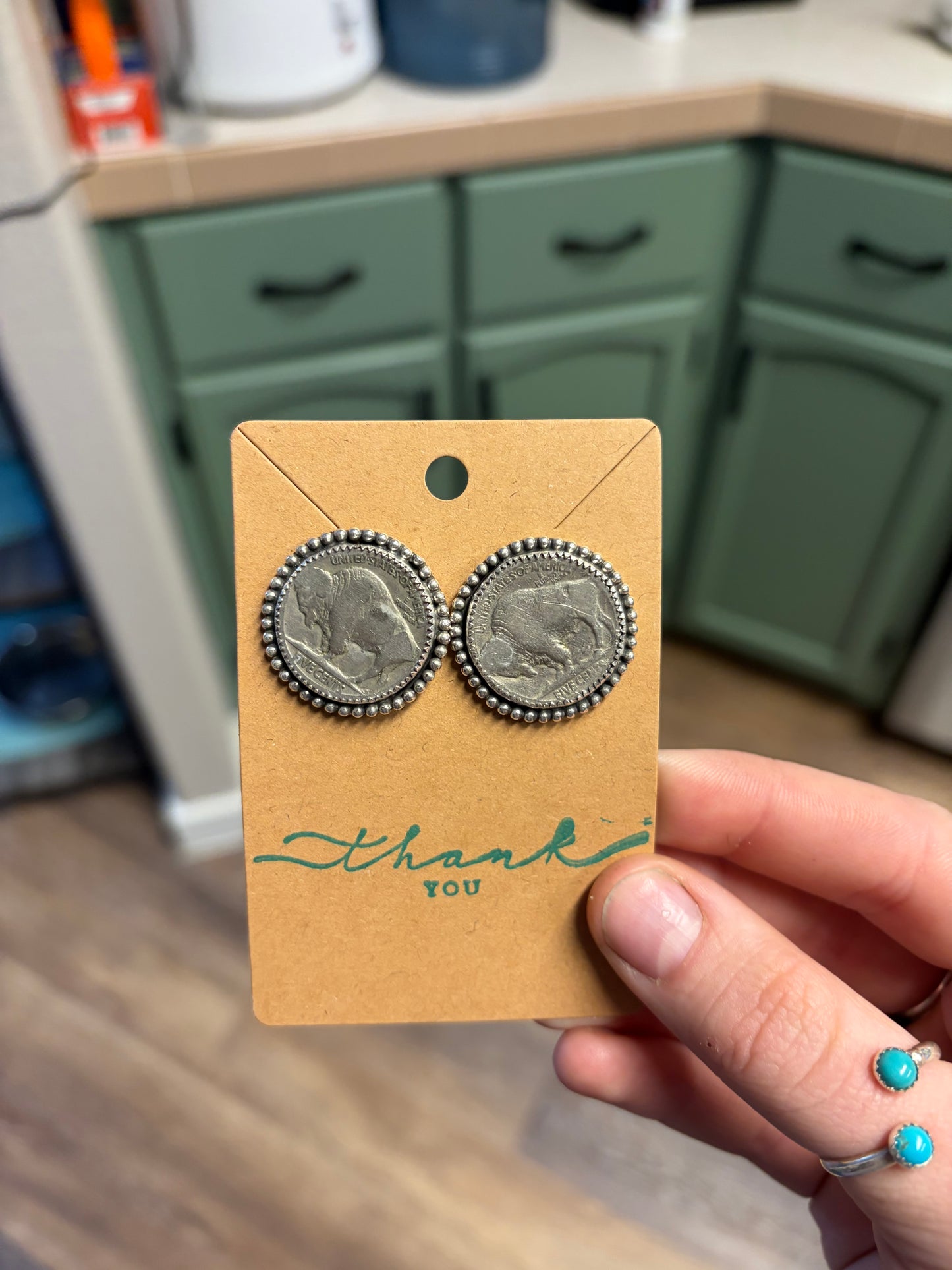 Buffalo nickel earrings