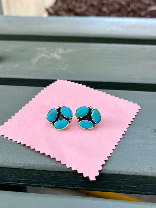 Sonoran turquoise cluster earrings