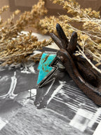 Turquoise Lightning Bolt Ring ~ adjustable