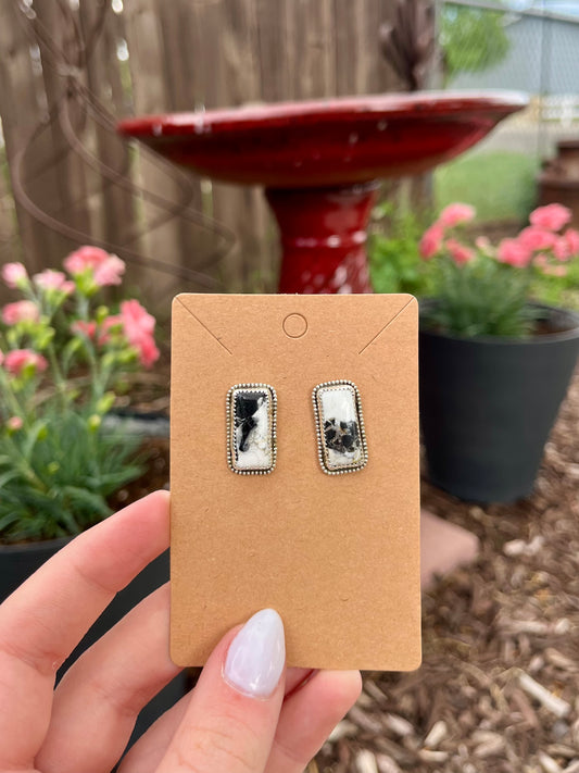 White Buffalo Bar Earrings