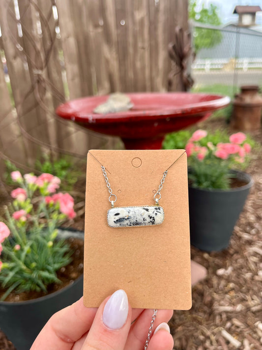 White Buffalo Bar Necklace