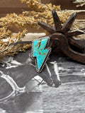 Turquoise Lightning Bolt Ring ~ adjustable