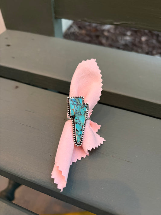 Turquoise lightning bolt ~ adjustable