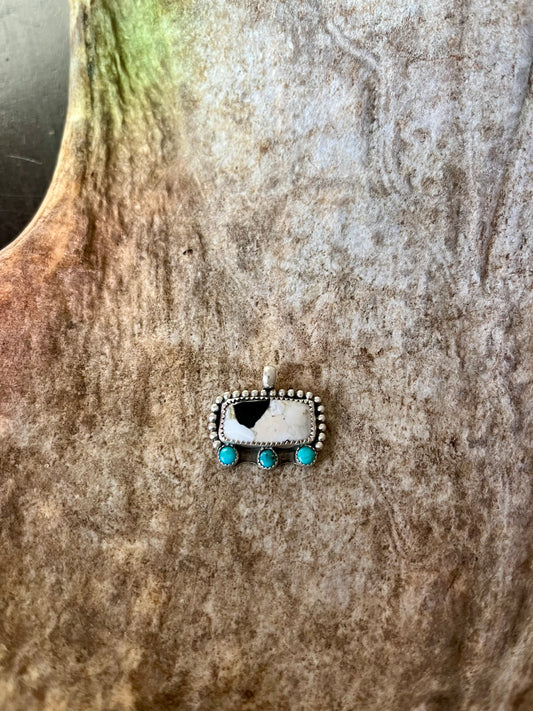 White Buffalo and Kingman Turquoise Necklace