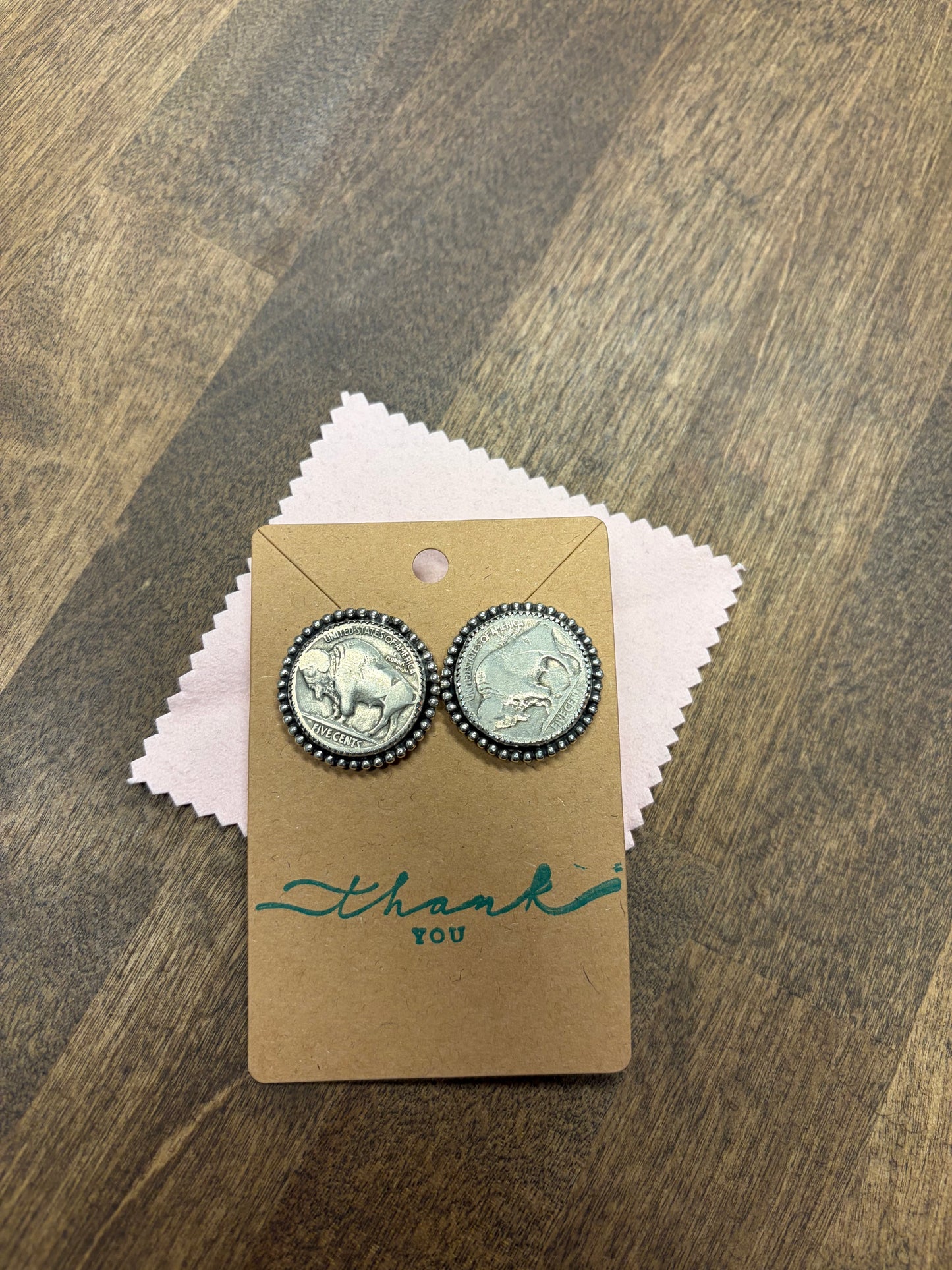 Buffalo nickel earrings