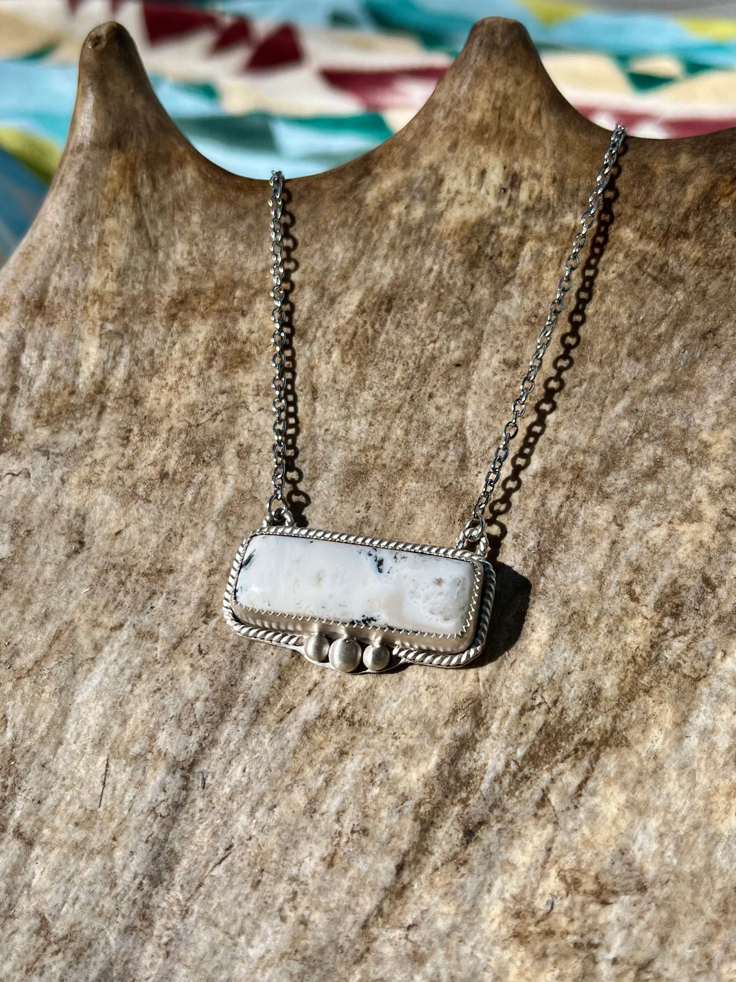 White Buffalo Necklace W/ Accent